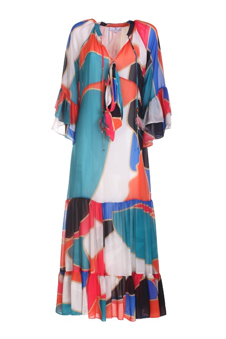 Shop FOREVER UNIQUE  Abito: Forever Unique abito lungo, multicolore.
Scollo v con pendagli.
Maniche lunghe.
Vestibilità ampia.
Composizione: 100% poliestere.
Fabbricato in Turchia.. MARGOT 1069-F